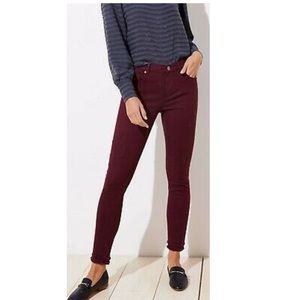 LOFT Modern double frayed skinny jeans